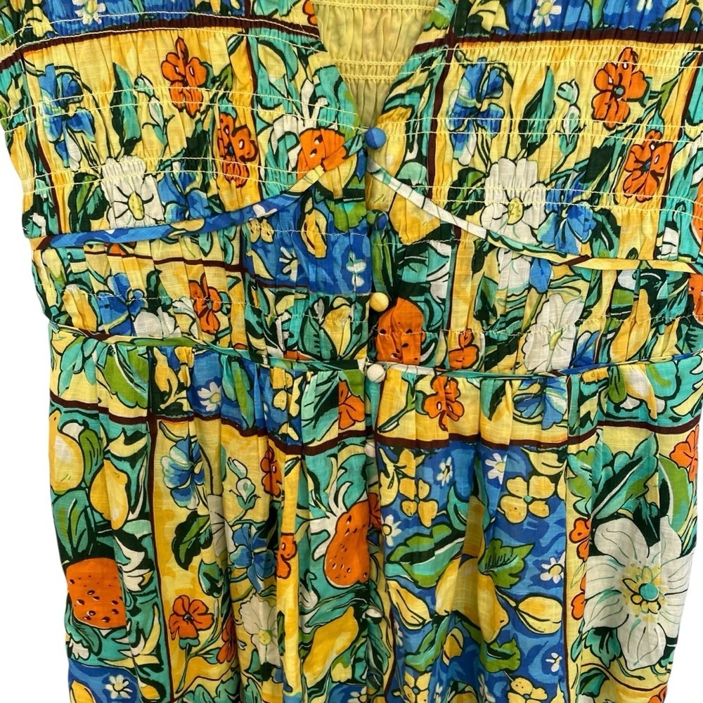 Anthropologie Peregrine Flutter Sleeve Maxi Dress In Fruit Motif XS - Picture 5 of 11